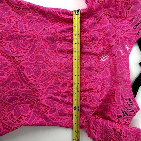 NWT $278 Lilly Pulitzer Allyson Dress Hot Pink Lace Floral Overlay Size 4 - Picture 17 of 17